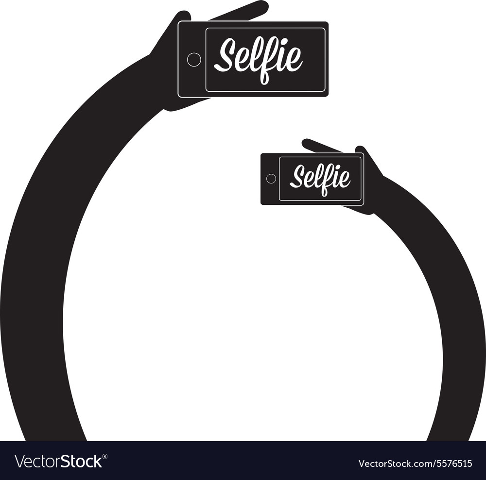 Taking selfie photo on smart phone concept icon
