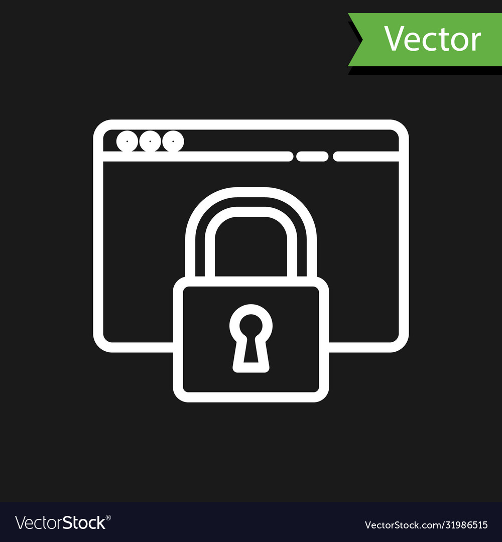 White line secure your site with https ssl icon vector image White line secure your site with https ssl icon