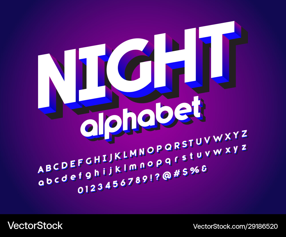 3d bold font Royalty Free Vector Image - VectorStock