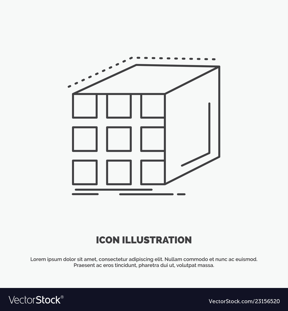 Abstract aggregation cube dimensional matrix icon vector image Abstract aggregation cube dimensional matrix icon