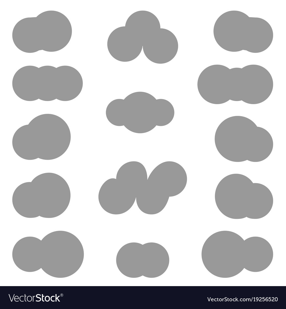 Clouds different shapes simple style
