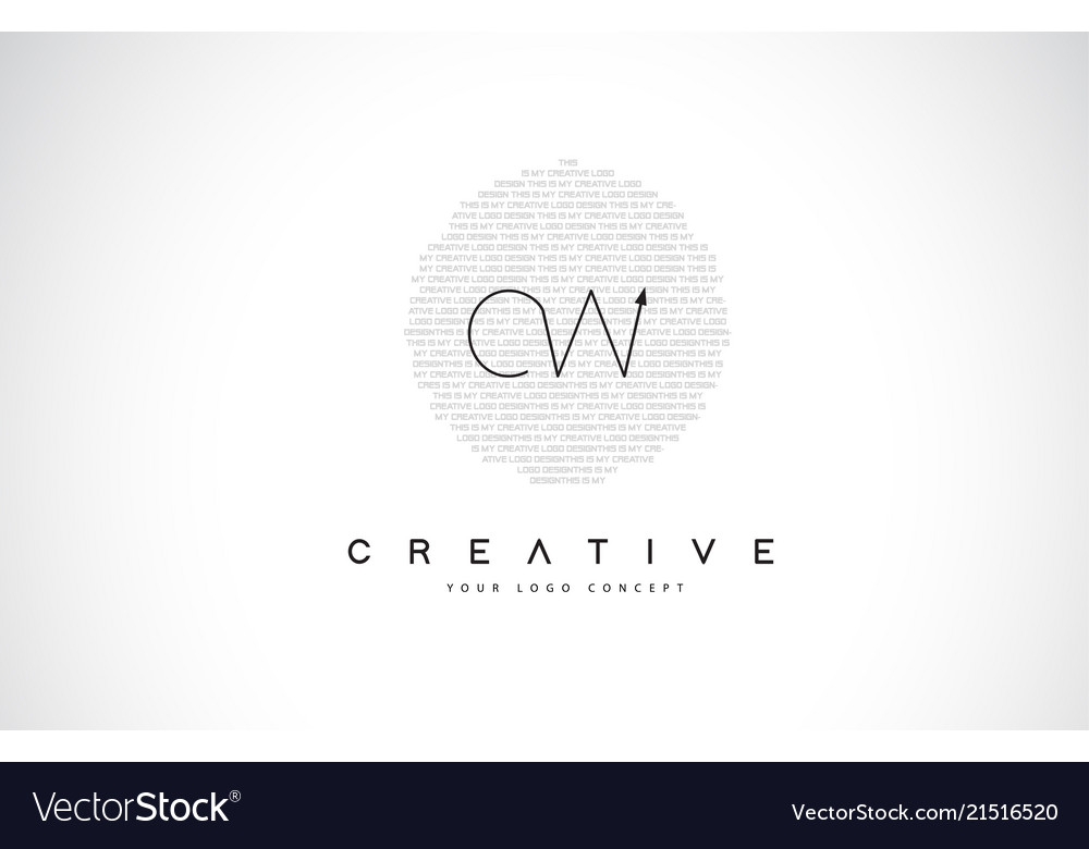 Cw c w logo design mit schwarz und weiß kreativ