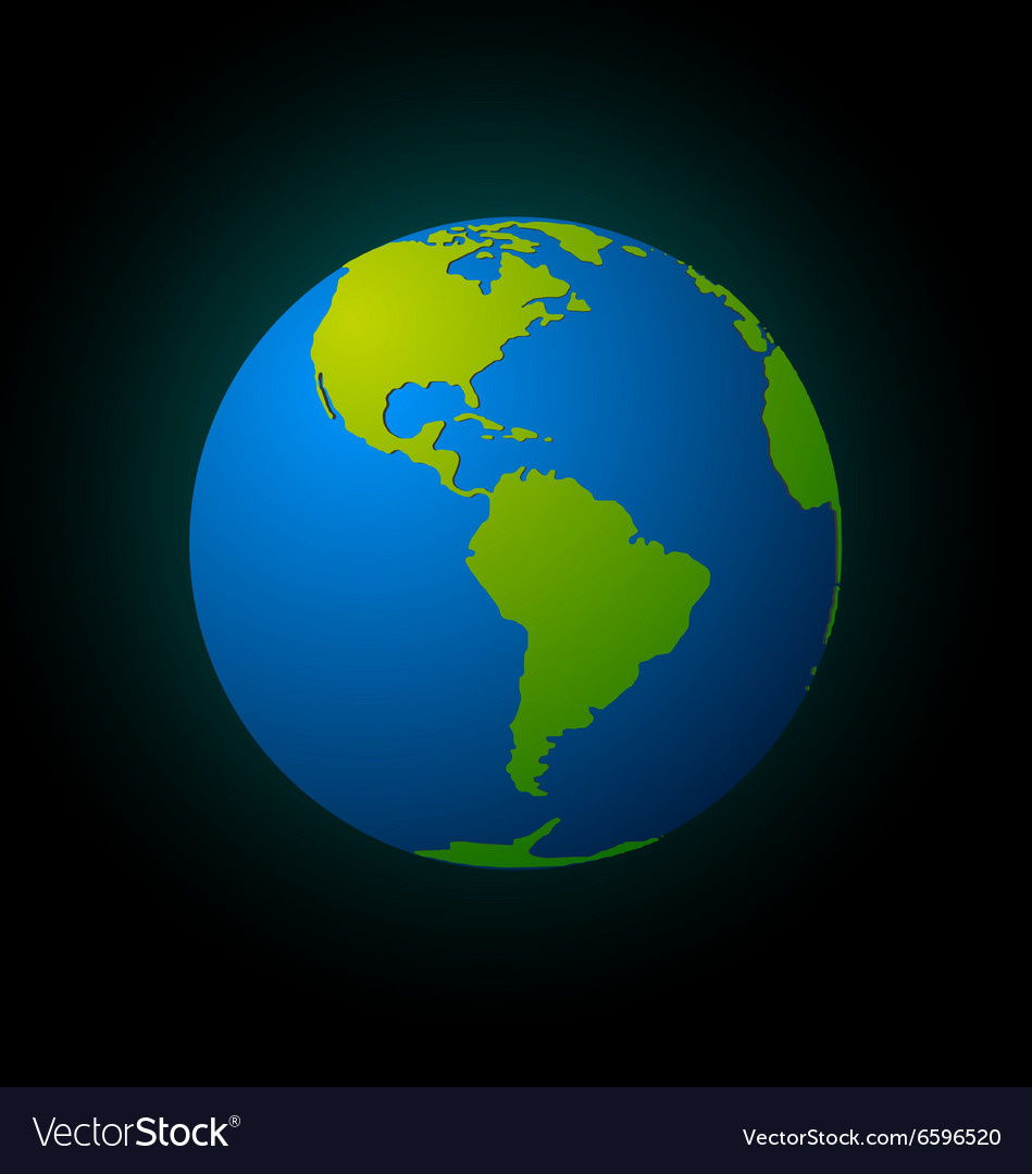 Earth On Black Royalty Free Vector Image - Vectorstock