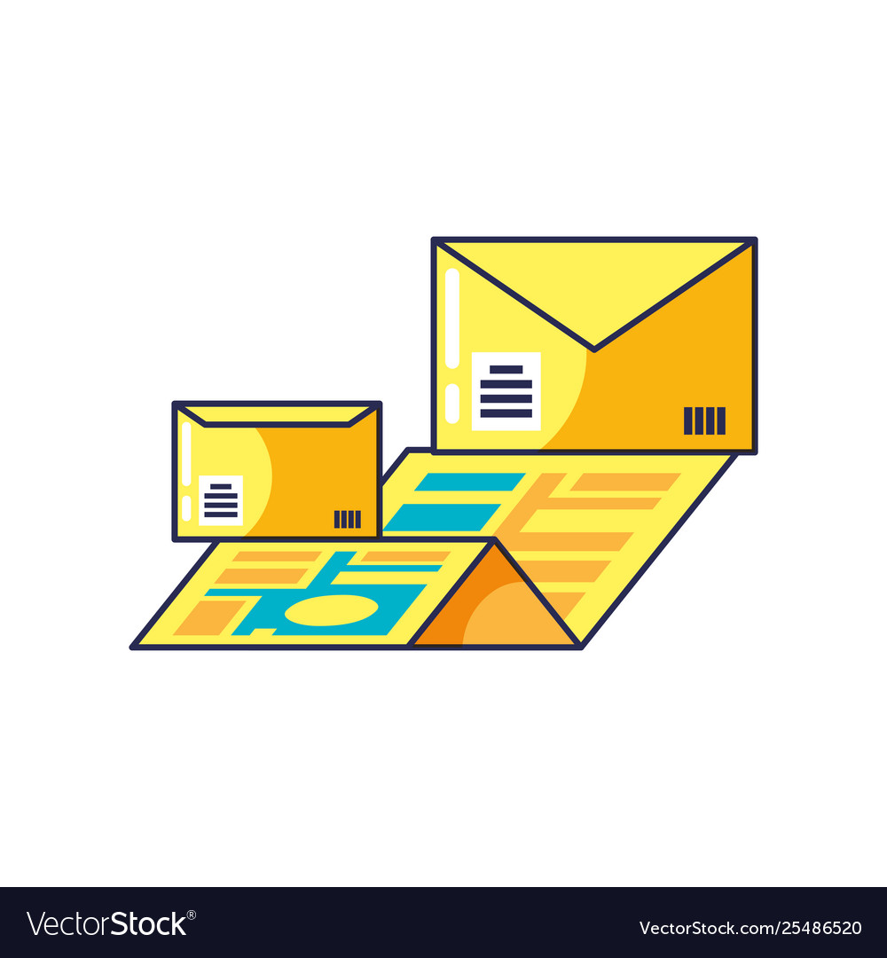 Envelopes mail with map guide location
