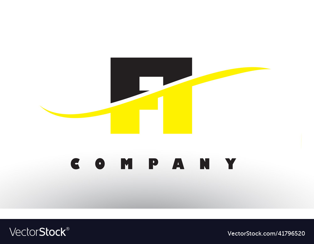 Fi f i black and yellow letter logo with swoosh
