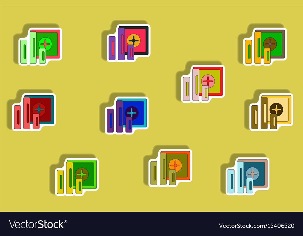 Flat icons set of column chart and safe concept