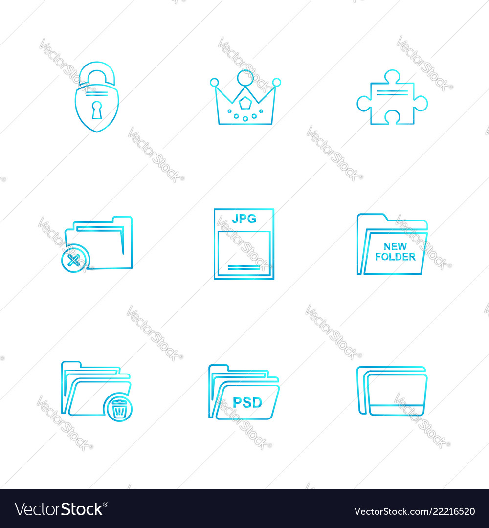 Folder files directory search code eps icons