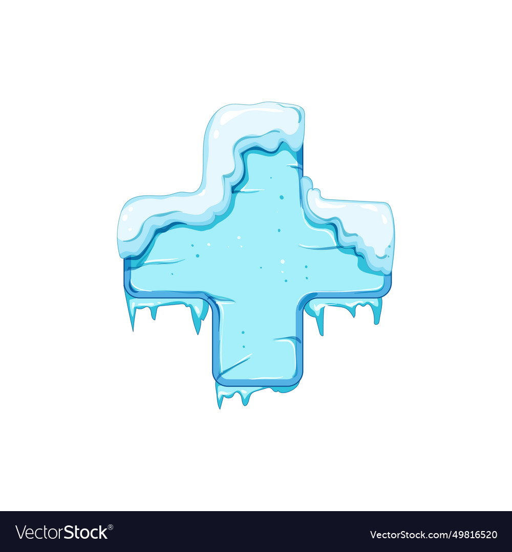 Frame ice game button cartoon vector image Frame ice game button cartoon