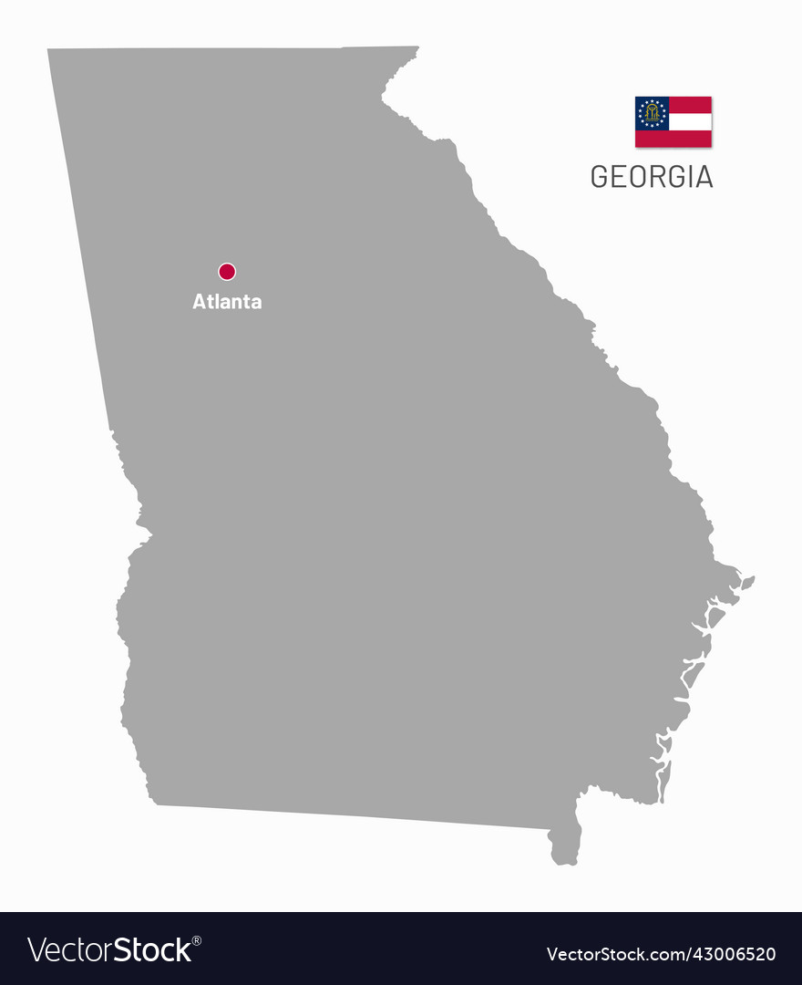 Gray map of georgia federal state of usa Vector Image