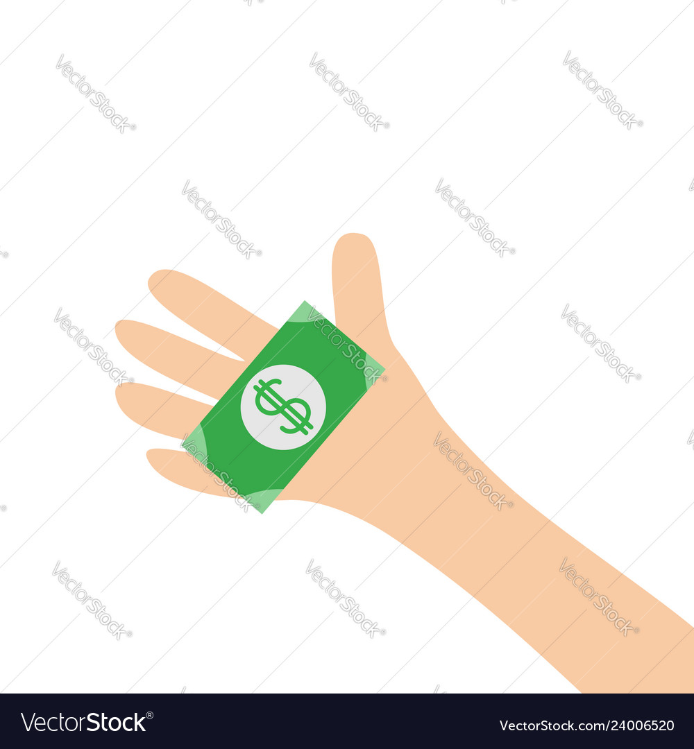 Hand Holding Money - Helping Concept