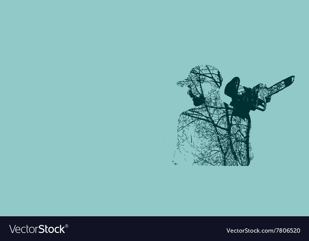 Man with Chainsaw and Branches