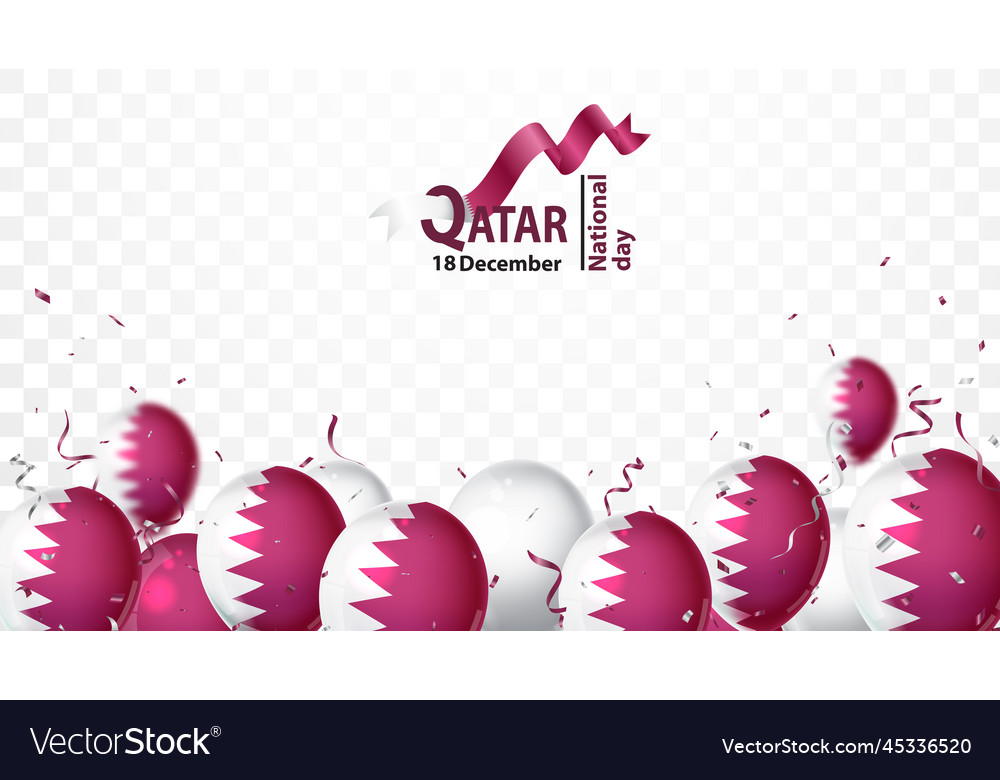 National qatar day celebrations with balloons Vector Image