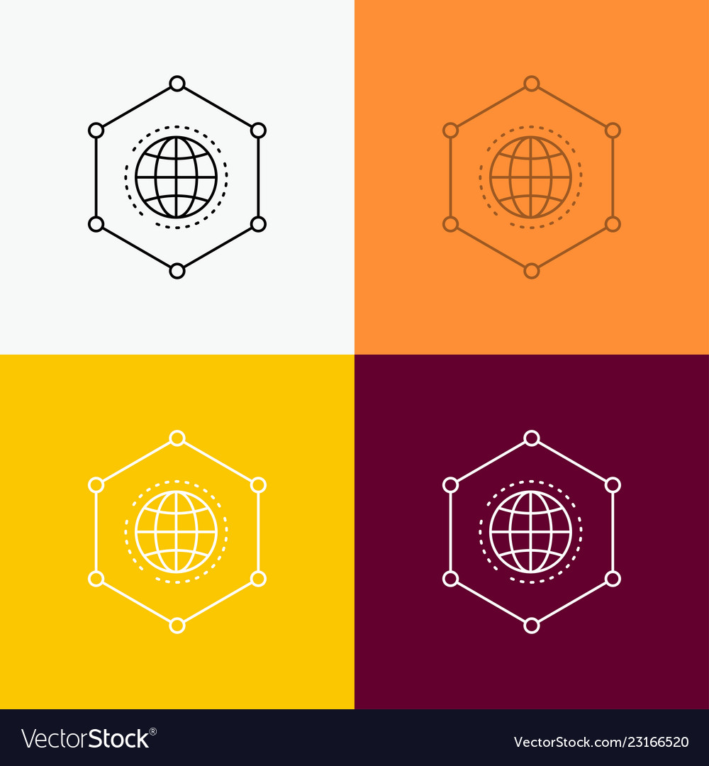 Network global data connection business icon over vector image Network global data connection business icon over