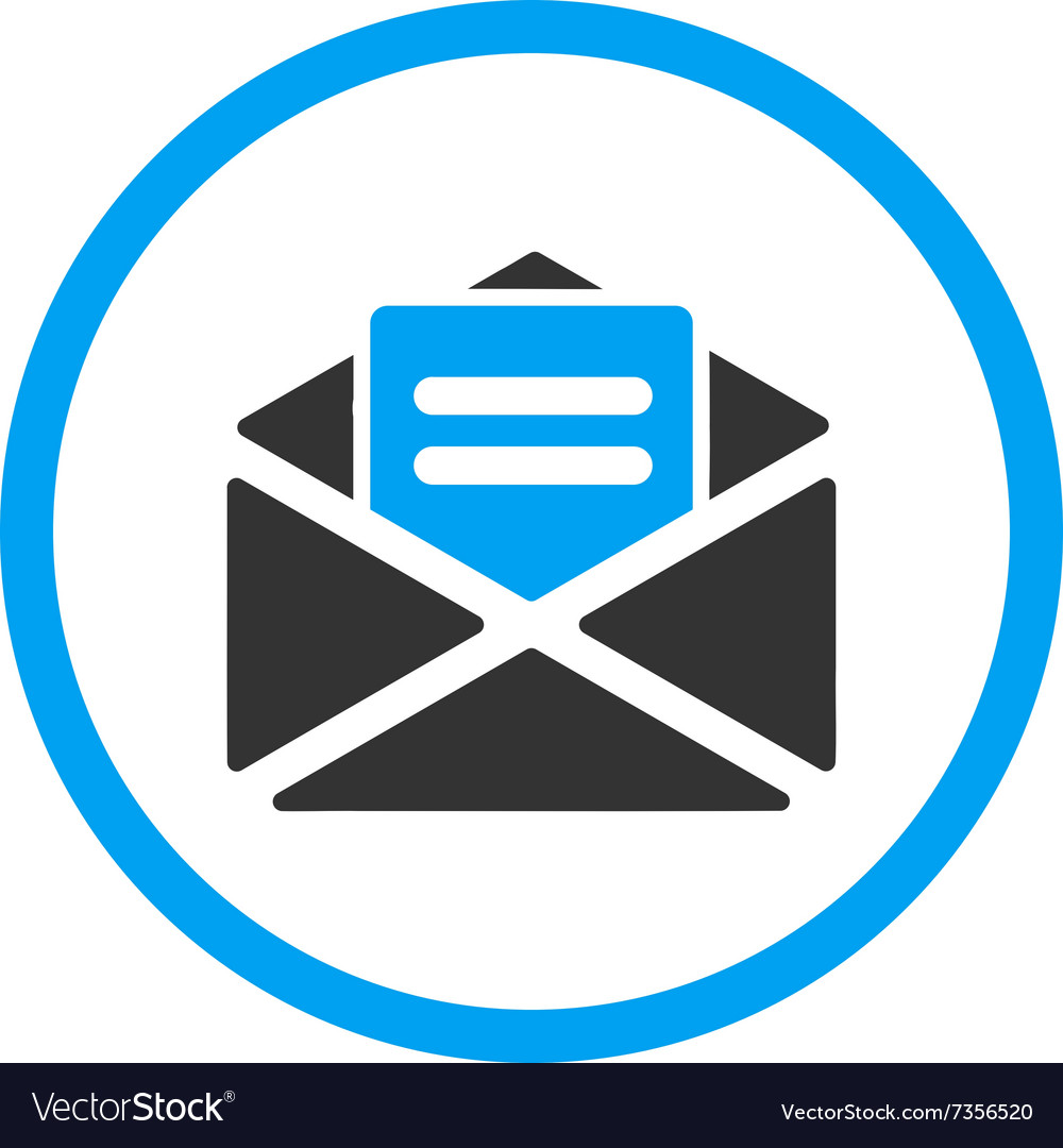 Open Mail Rounded Icon Royalty Free Vector Image