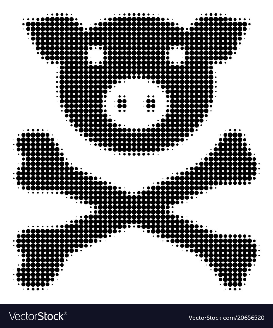 Pig death halftone icon Royalty Free Vector Image