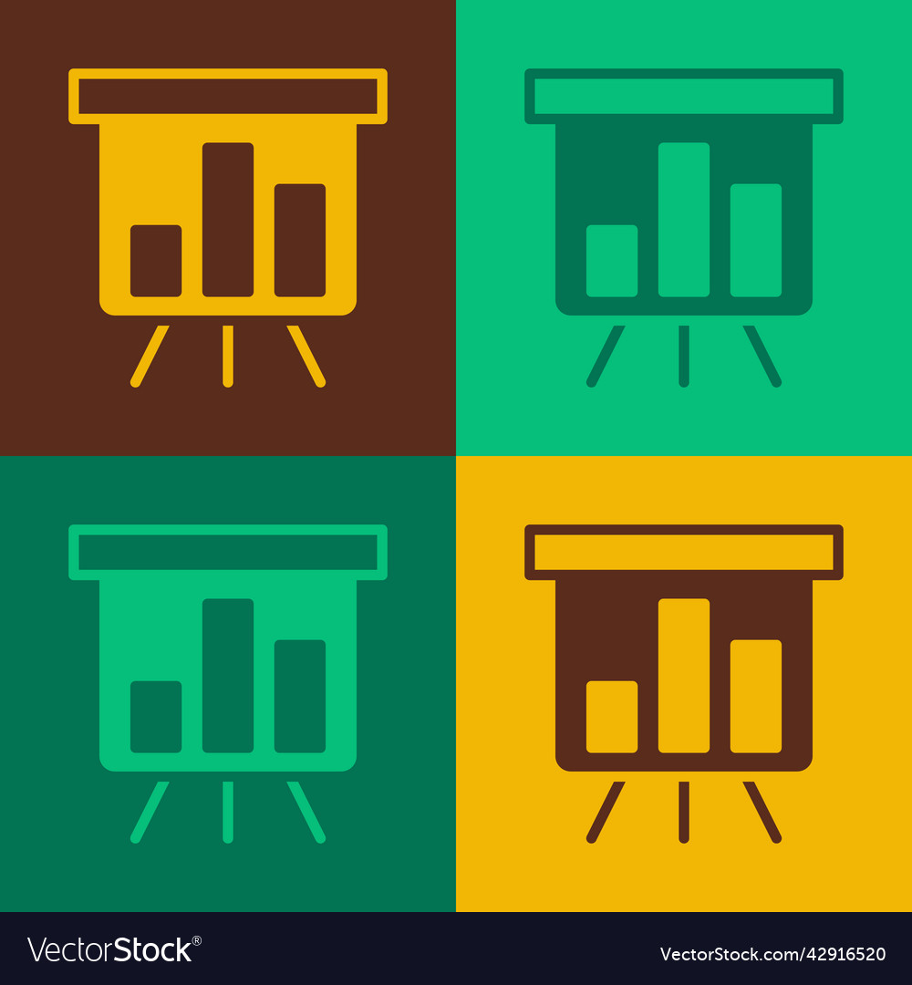 Pop art board with graph chart icon isolated Vector Image Pop art board with graph chart icon isolated
