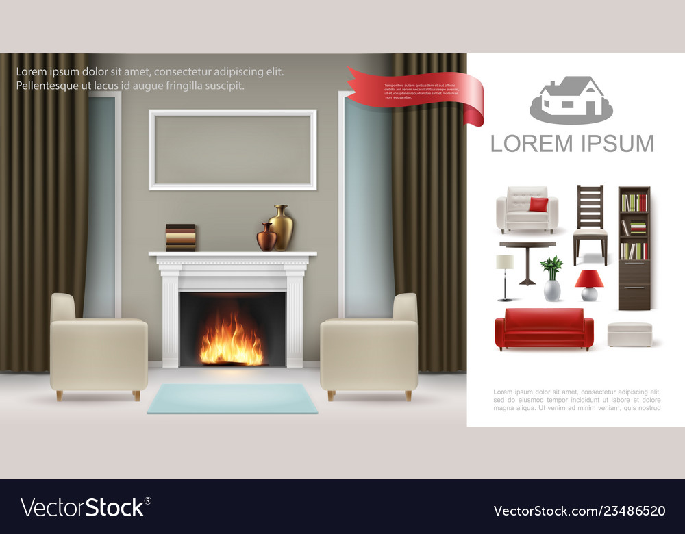 Realistic Classic Interior Concept Royalty Free Vector Image