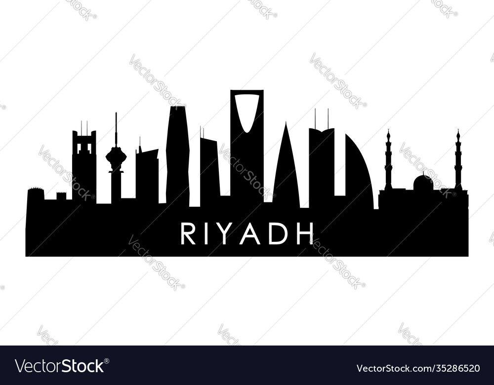 Riyadh skyline silhouette black city Vector Image Riyadh skyline silhouette black city
