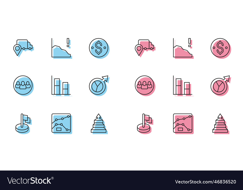 Set line flag graph chart diagram delivery