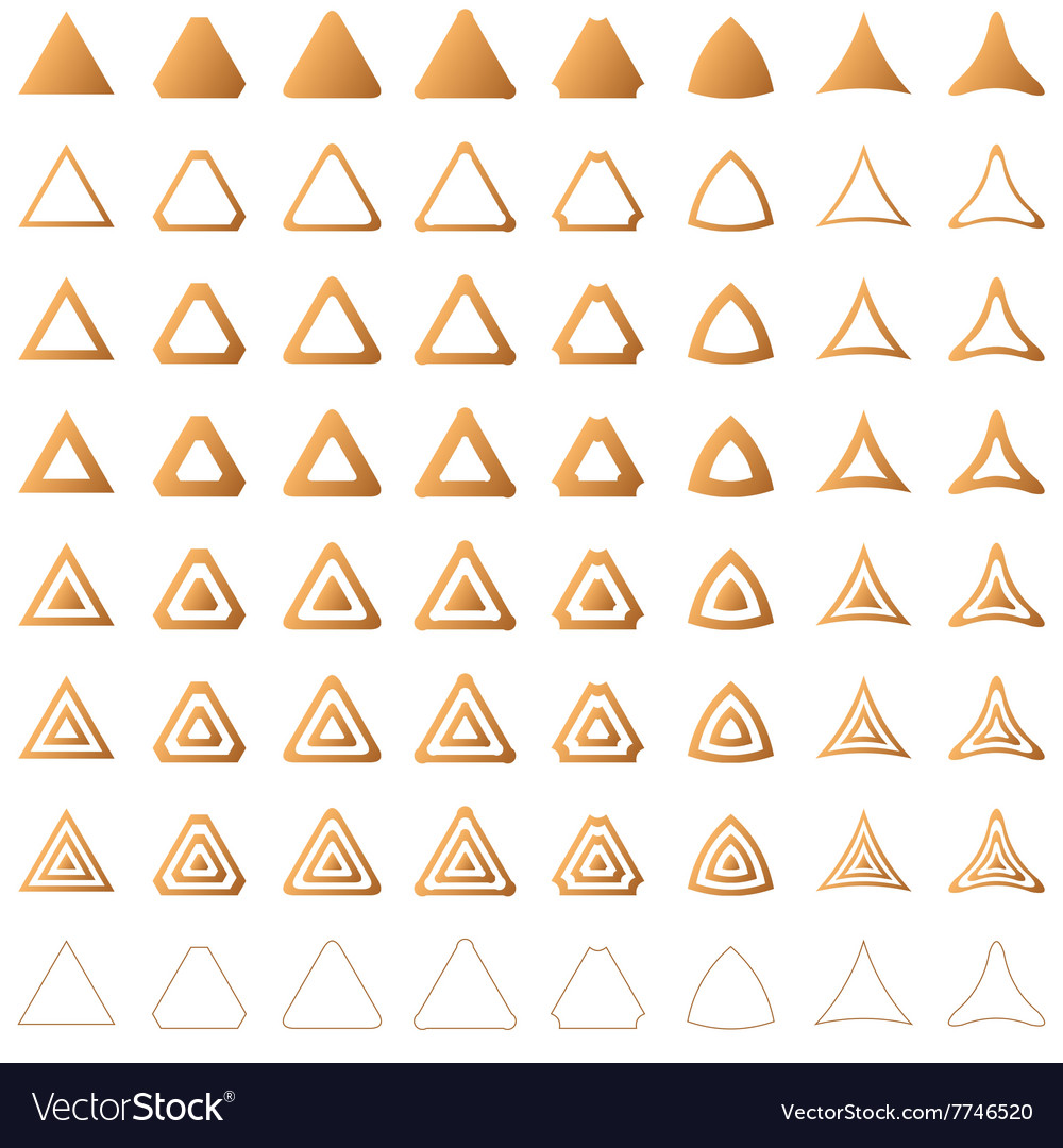 Triangle shape polygon icon template set