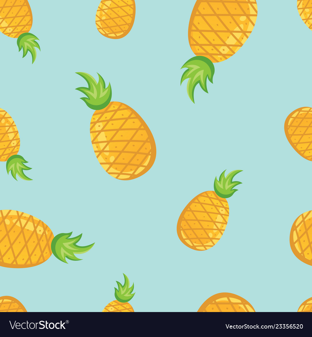 Tropical fruit pineapples pattern vector image Tropical fruit pineapples pattern
