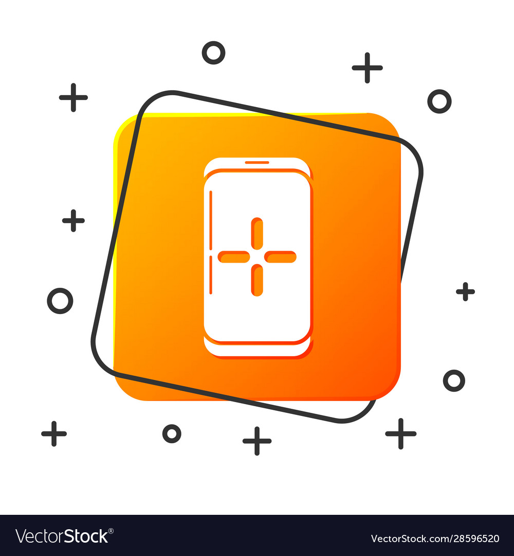 White smartphone and playing in game icon isolated vector image White smartphone and playing in game icon isolated