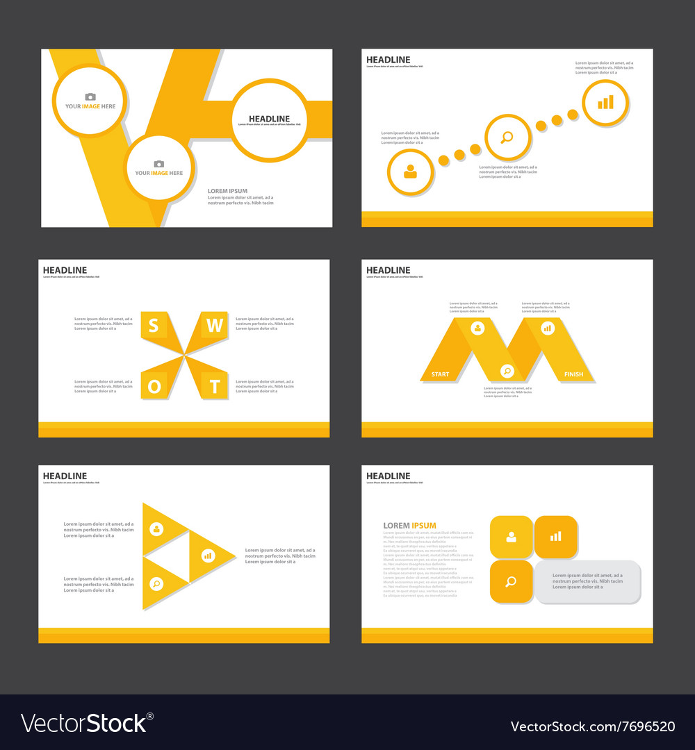 Yellow presentation templates infographic elements