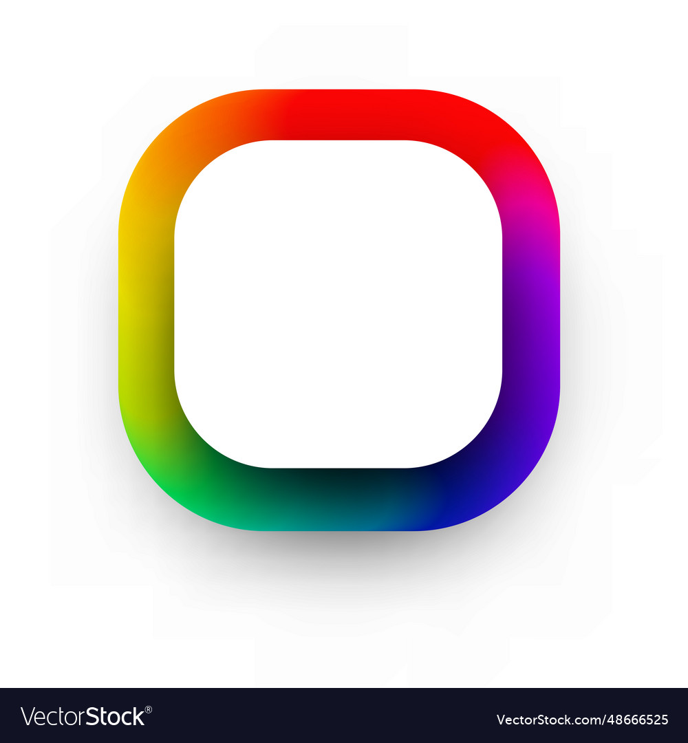 Abstract rainbow color square frame with place