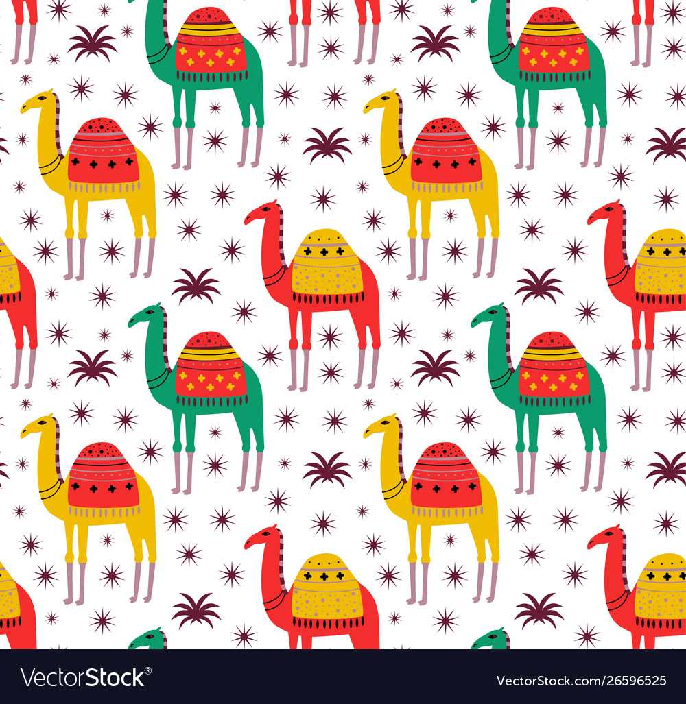 Camel pattern flat color design