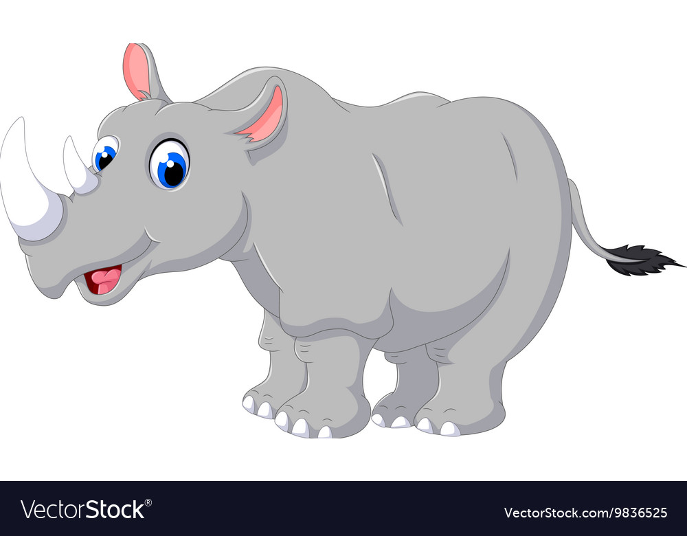 Cartoon rhino for you design Royalty Free Vector Image