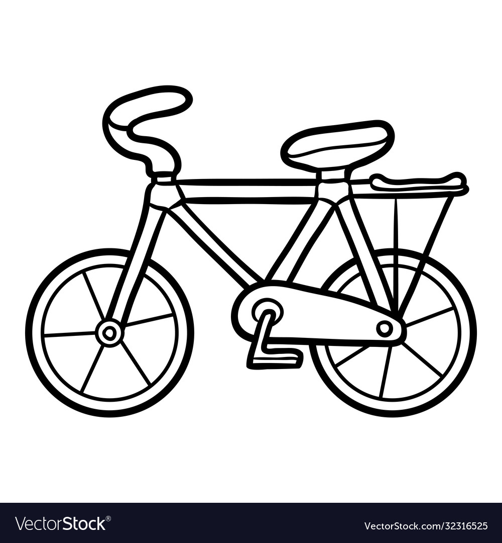 Coloring book for kids bicycle Royalty Free Vector Image