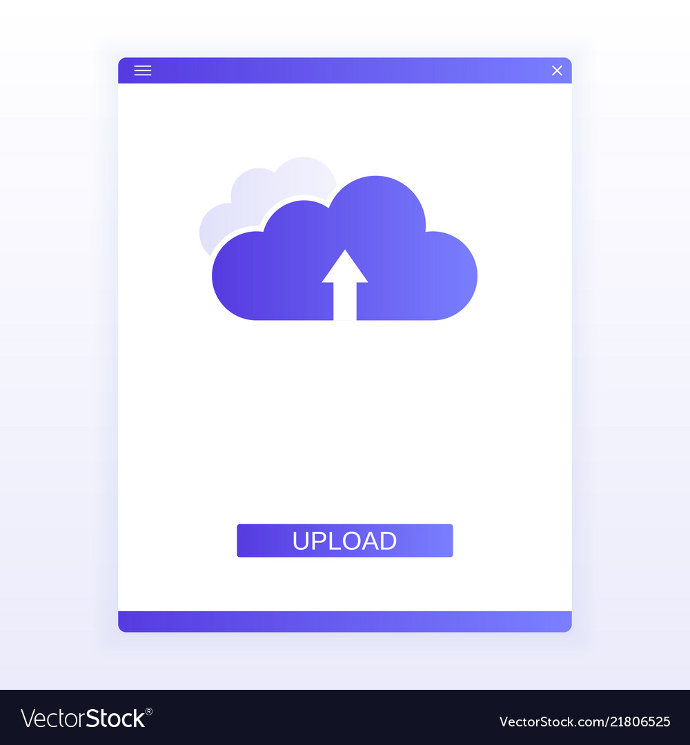 Concept website page upload to cloud vector image Concept website page upload to cloud