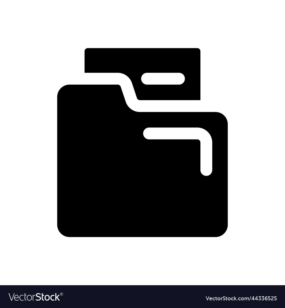 Document in folder black glyph ui icon