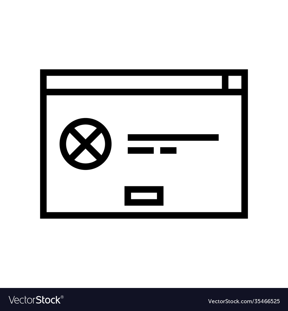 Error application window line icon