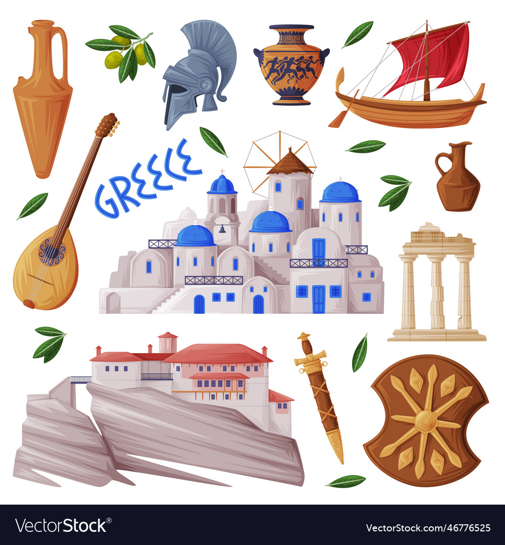 Greece object and traditional cultural symbol Vector Image