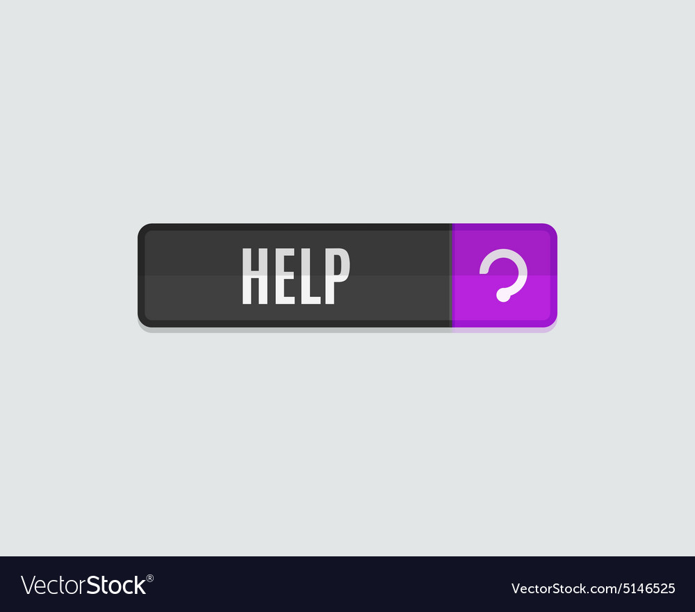 Help web button modern flat design