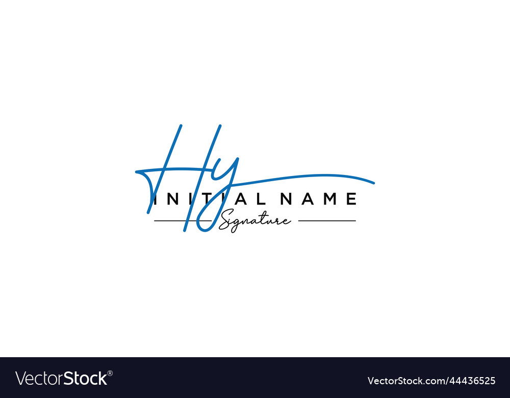 Initial hy signature logo template hand drawn