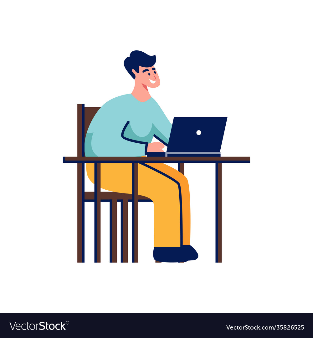 Man with laptop icon Royalty Free Vector Image