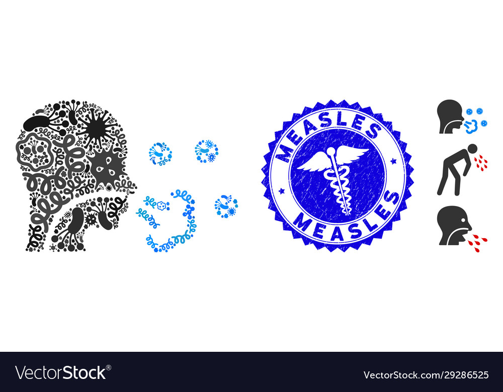 Microbe collage patient viruses icon with medicine