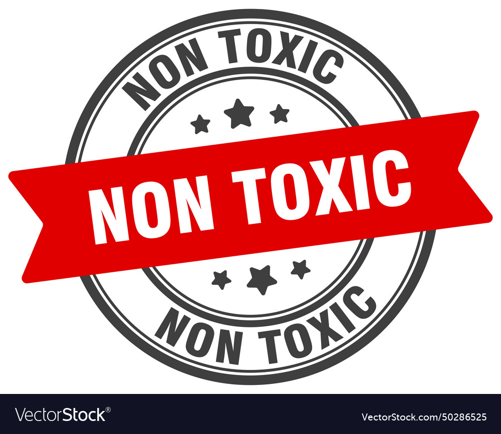 Non toxic stamp label on transparent Royalty Free Vector