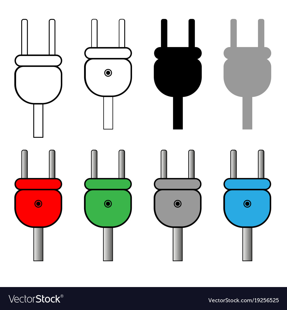 Plug set black grey white red green blue color