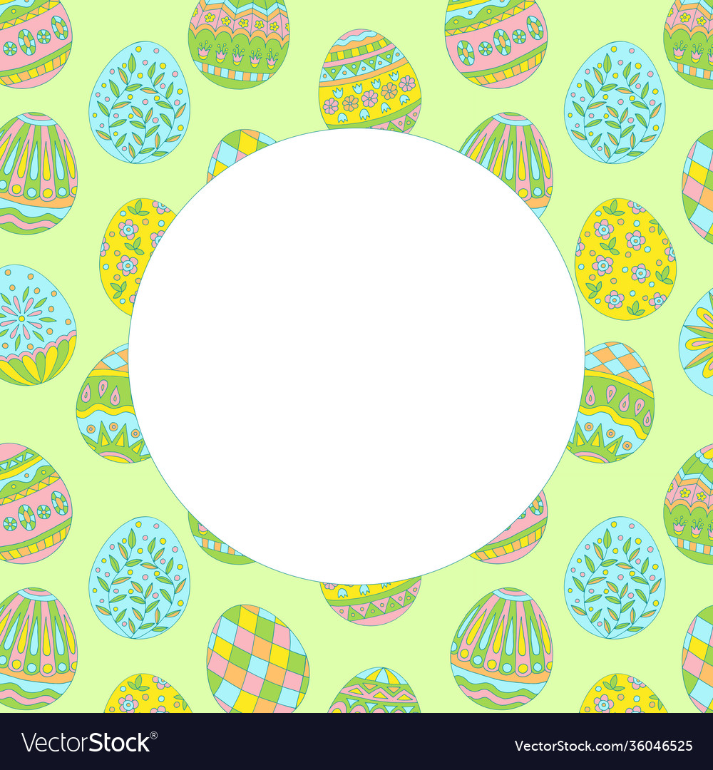 Round frame with abstract easter egg pattern vector image Round frame with abstract easter egg pattern