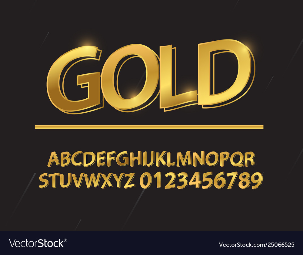 Set gold font shapes composition classic style