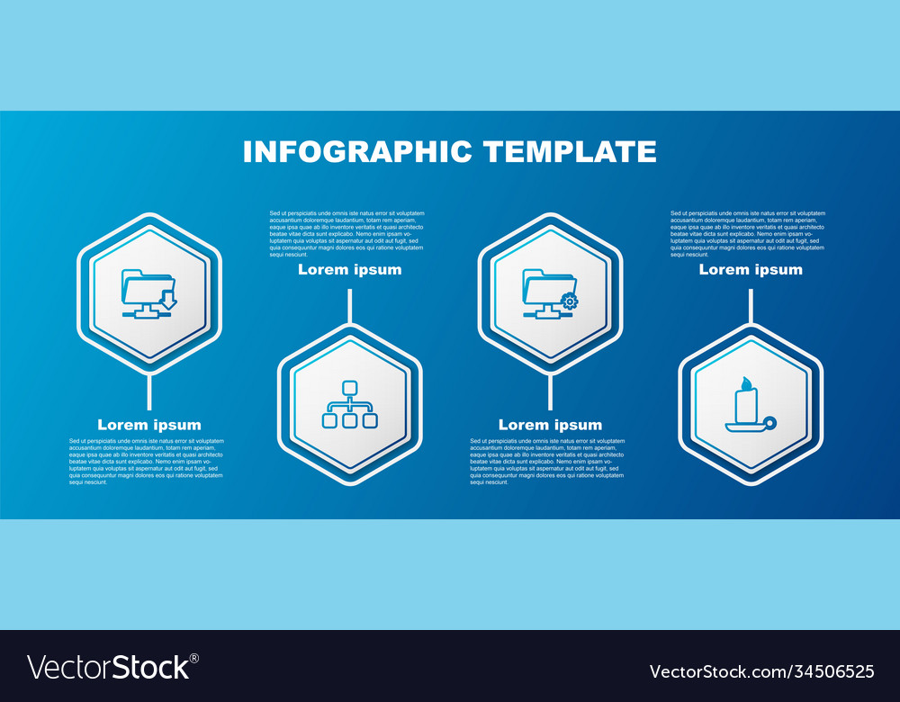 Set line ftp folder download hierarchy organogram vector image Set line ftp folder download hierarchy organogram