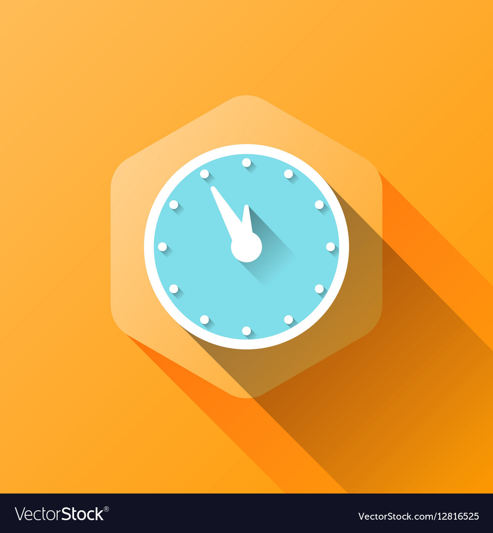 Simple of clock icon in flat style