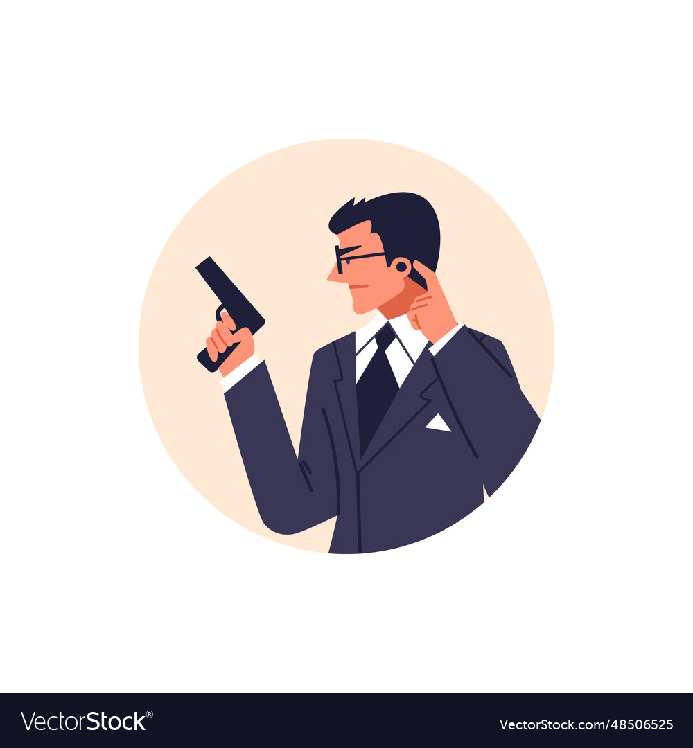 Special secret agent armed with pistol private Vector Image