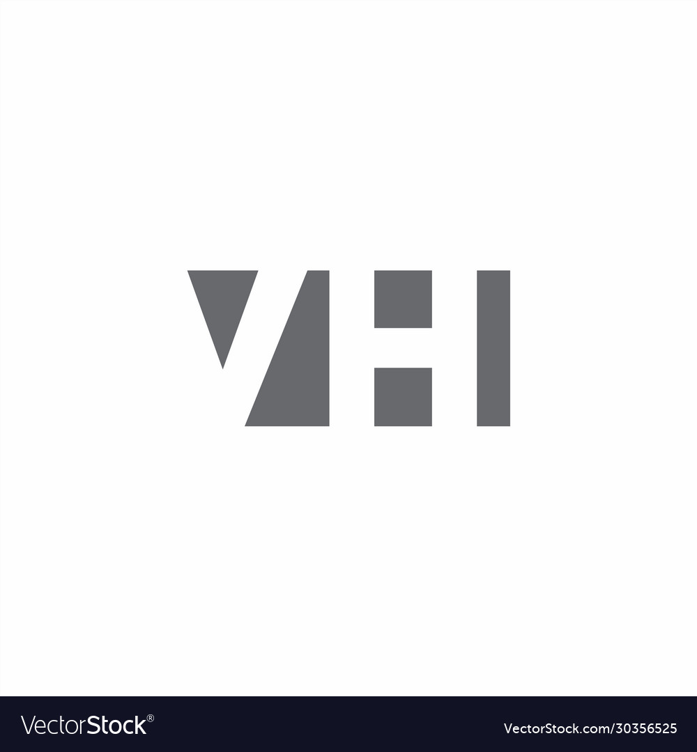 Vh logo monogram with negative space style design