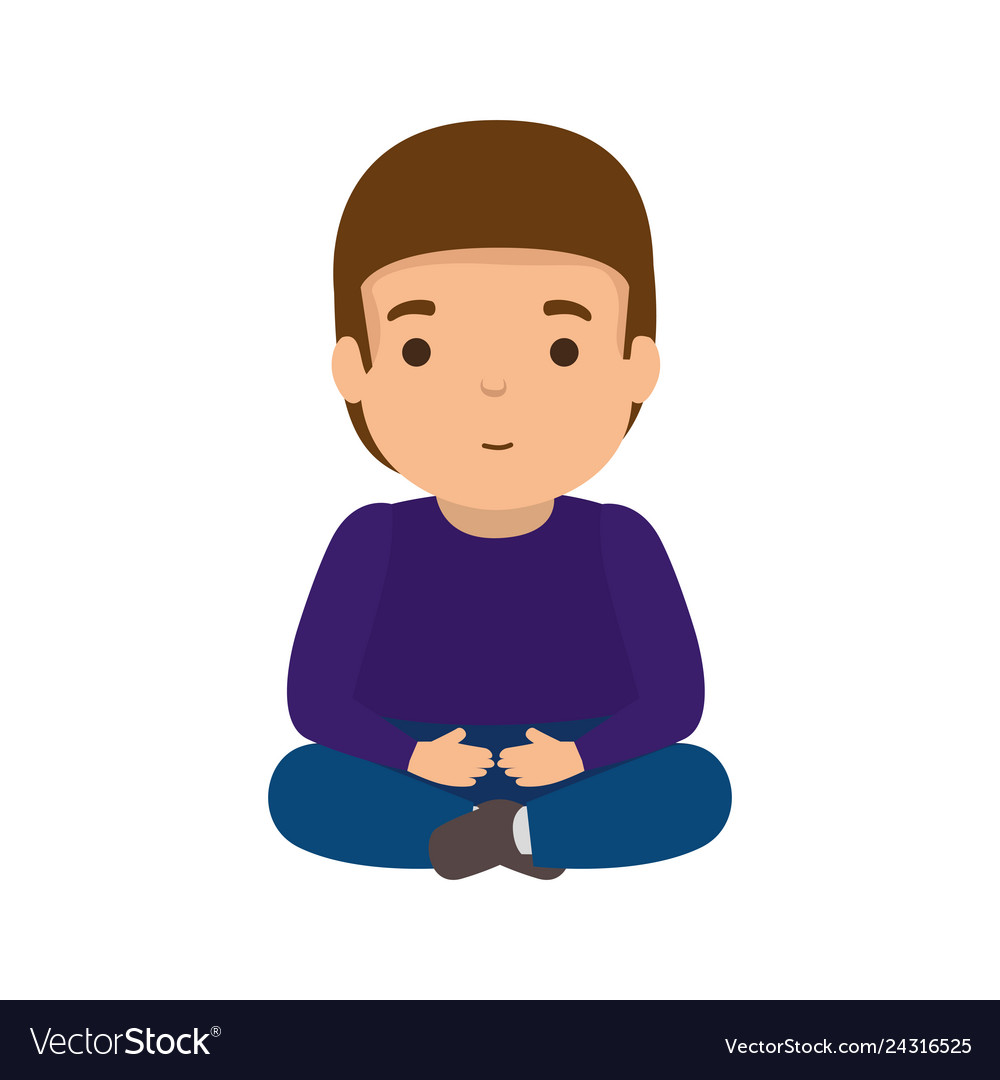 Young man seated avatar character Royalty Free Vector Image