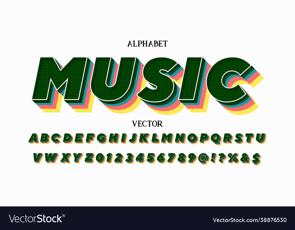 3d modern alphabet font typeface red style