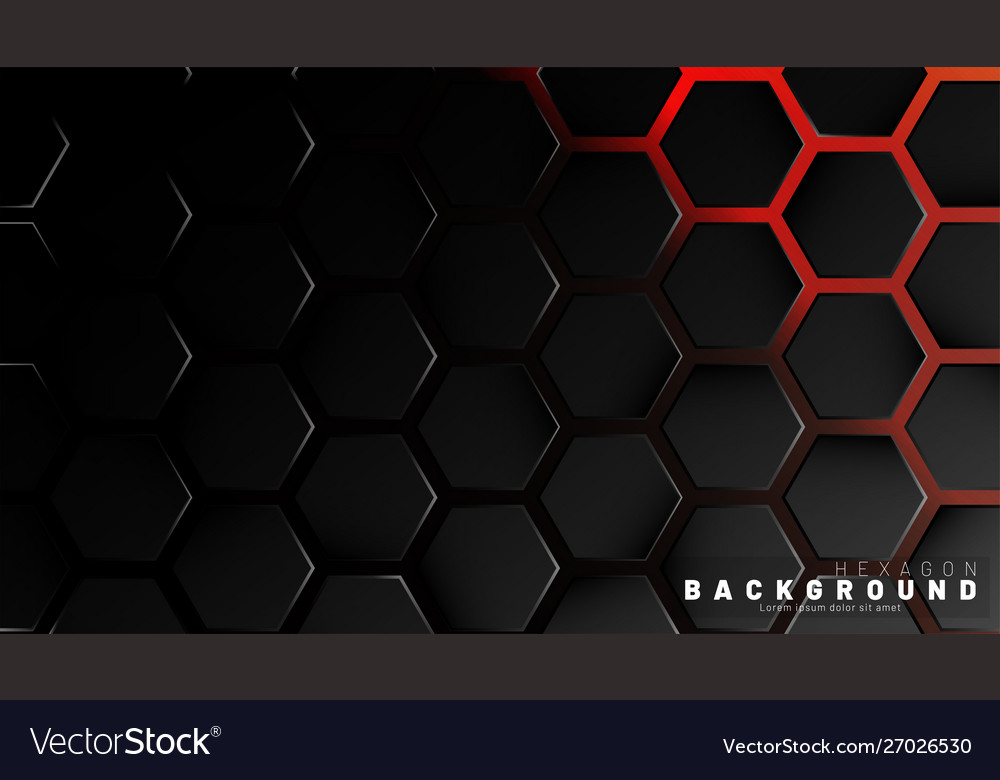 Abstract black hexagon pattern on neon gradient vector image Abstract black hexagon pattern on neon gradient